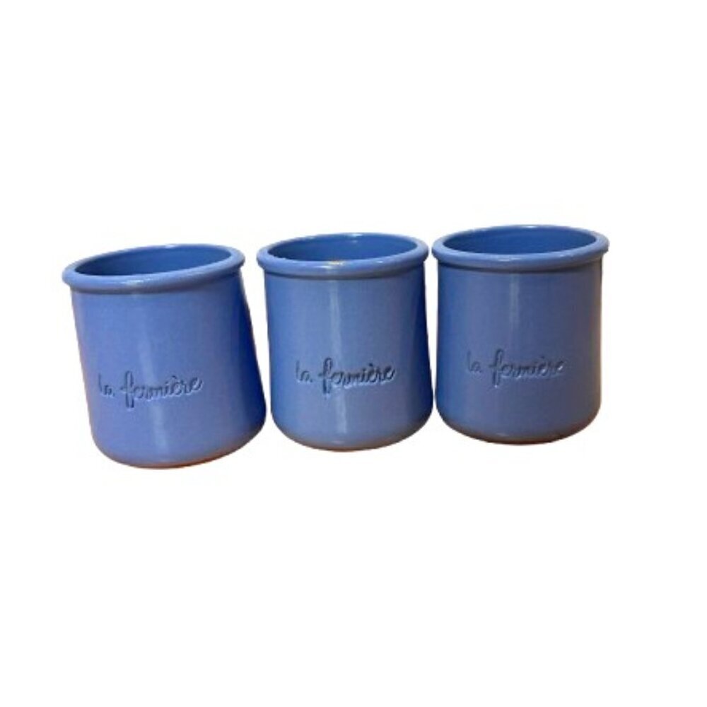 Set of 3 La Fermiere Glazed Terra Cotta Mini Pots DIY Crafts Planter